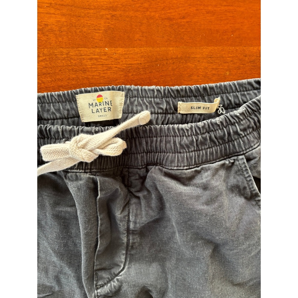 Marine Layer Mens Slim Fit Jogger Pants Charcoal Organic Cotton Blend Small - Picture 3 of 10